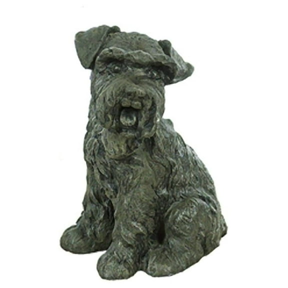 Solid Rock Stoneworks Scottish Terrier Stone Animal Statue 10in Tall Graphite Color