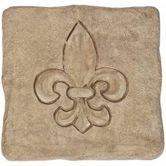 Solid Rock Stoneworks Set of 2 Fleur De Leis Stepping Stone- Buff
