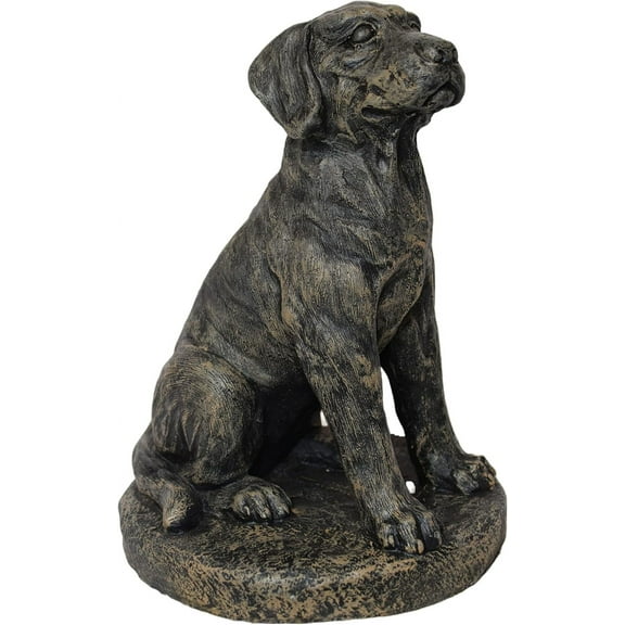 Solid Rock Stoneworks Sitting Lab on Base - 15" Tall - Autumn Brown