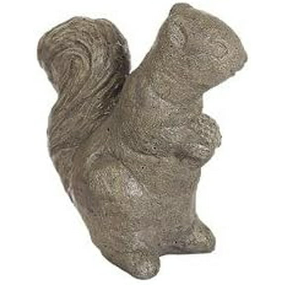 Solid Rock Stoneworks Sitting Squirrel Stone Statue Slate Color, 8" tall