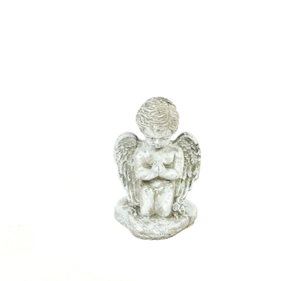 Solid Rock Stoneworks Sm Praying Angel- 6" Tall x 5" w x 4" Dia- Marble Tone