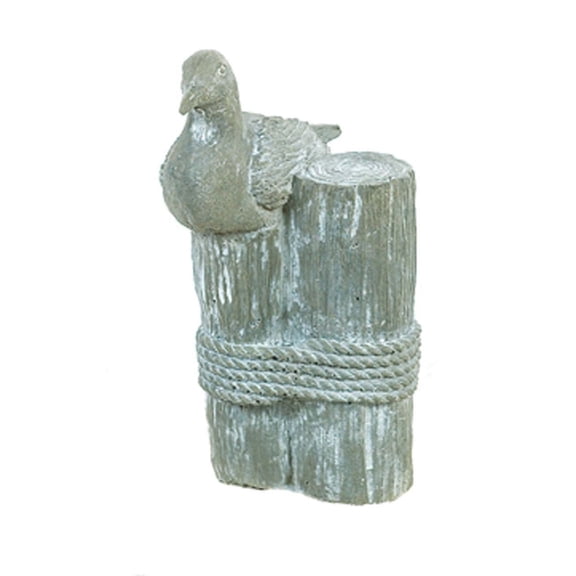 Solid Rock Stoneworks Sm Seagull on Pylons Concrete Statue, 12" Tall, Flint Color