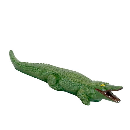 Solid Rock Stoneworks Small Alligator Concrete Statue, 6" Tall, Life Like Color