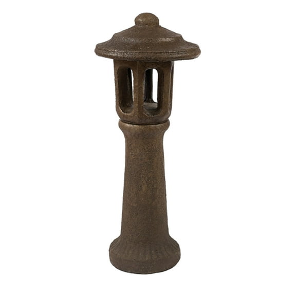 Solid Rock Stoneworks Small Lantern with Pedestal - 30" Tall - Mocha