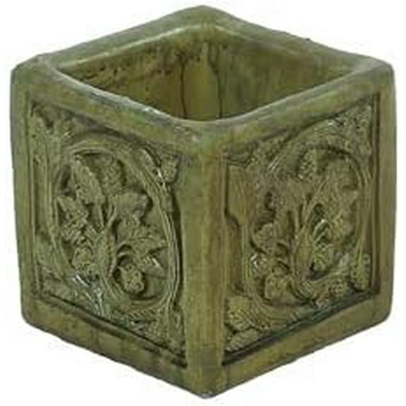 Solid Rock Stoneworks Square Flower Box Planter - 10"h x 10" Square - Pine Moss
