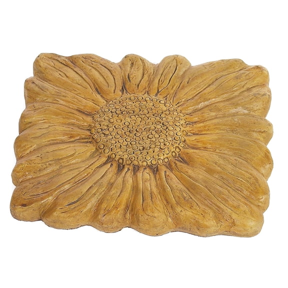 Solid Rock Stoneworks Square Sunflower Stepping Stone- 2" Tall x 19" sq - Autumn Wheat