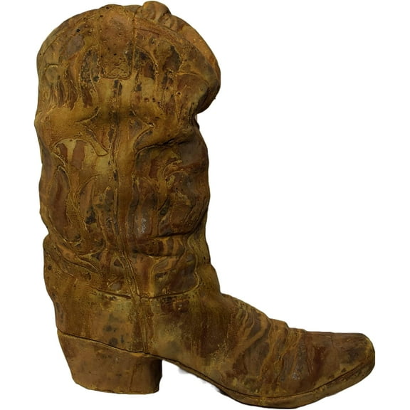 Solid Rock Stoneworks Western Cowboy Boot Planter 21" Tall Rust Color