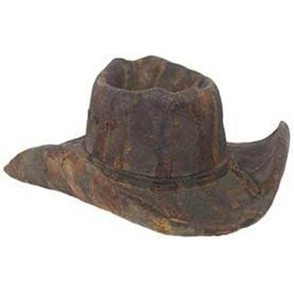 Solid Rock Stoneworks Western Hat Planter 6"Tall x 14"Wide Rust Color