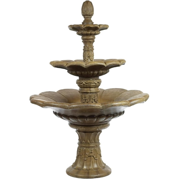 Solid Rock Stoneworks Zen Blossom Fountain - 60" Tall - Aged Pine