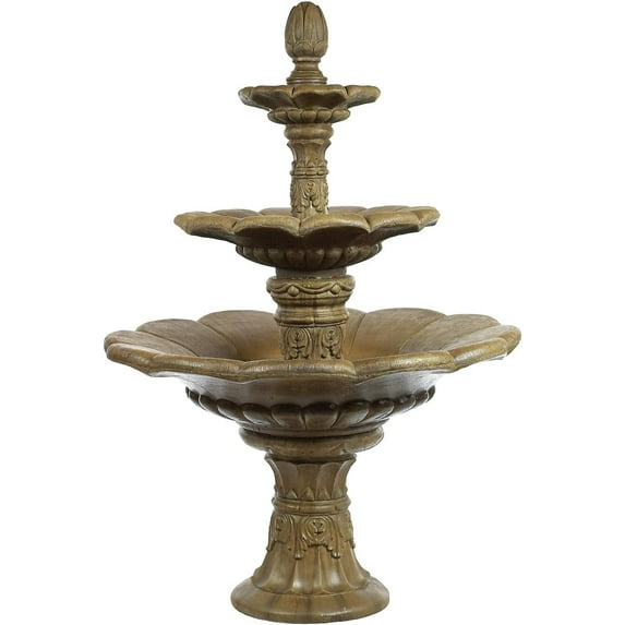 Solid Rock Stoneworks Zen Blossom Fountain - 60" Tall - Aged Pine