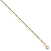 JEWELRY STORES NETWORK Solid Rope Chain Anklet in Real 14k Yellow Gold