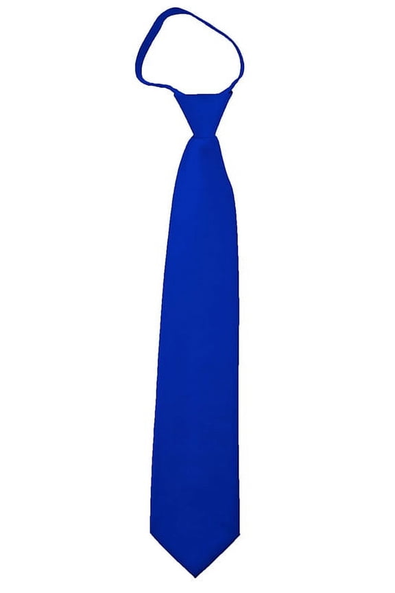Solid Royal Blue Men's 20" Zipper Tie