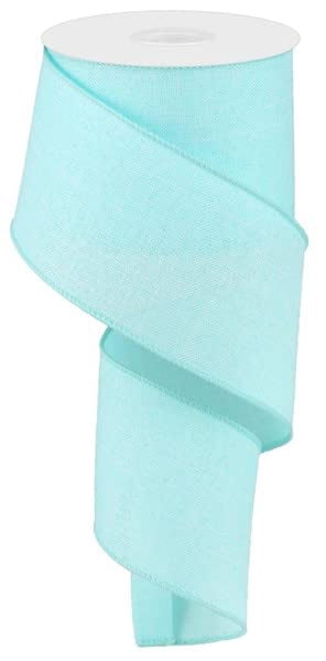Solid Royal Burlap Wired Edge Ribbon : Ice Blue - 2.5" x 50 Yards (150 Feet)