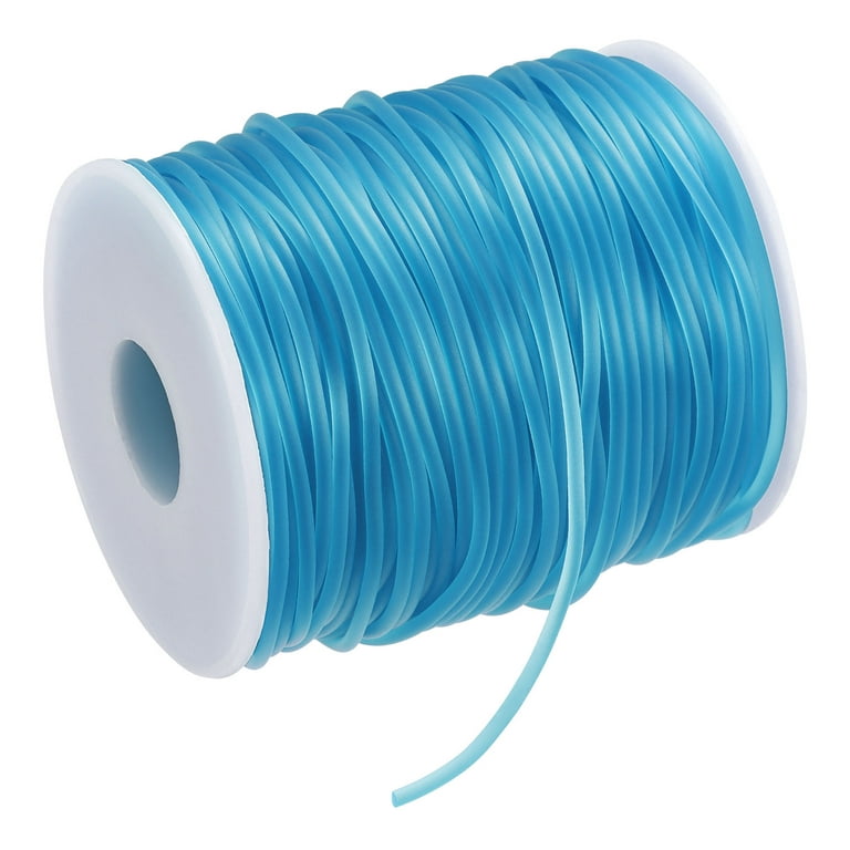 Solid Rubber Cord Tubing 55 Yards 2mm Dia Blue Rubber Tube