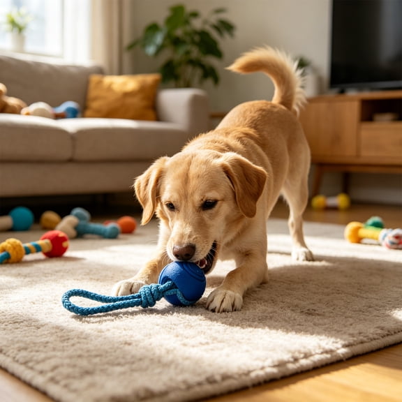 Solid Rubber Dog Bouncy Chew Ball Indestructible Teeth Cleaning Puppy Fetch Toy with Rope Handle for Small Medium Large Dogs
