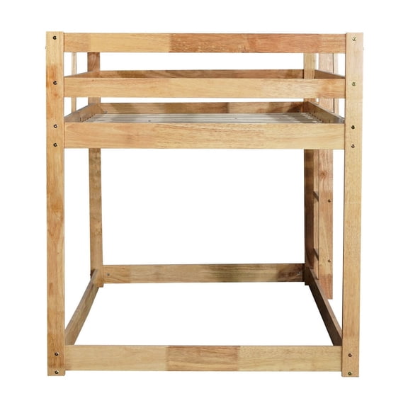 Solid Rubber Wood Twin over Twin Loft Bed | Low Height for Stability, Under - Bed Storage for Bedroom Organization