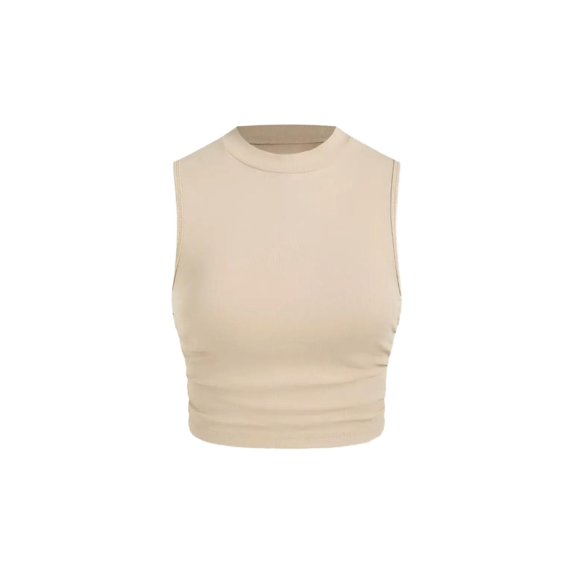 Solid Ruched-Detail Blouse