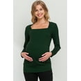 thumbnail image 1 of Solid Ruched Long Sleeve Square Neck Maternity Top, 1 of 3