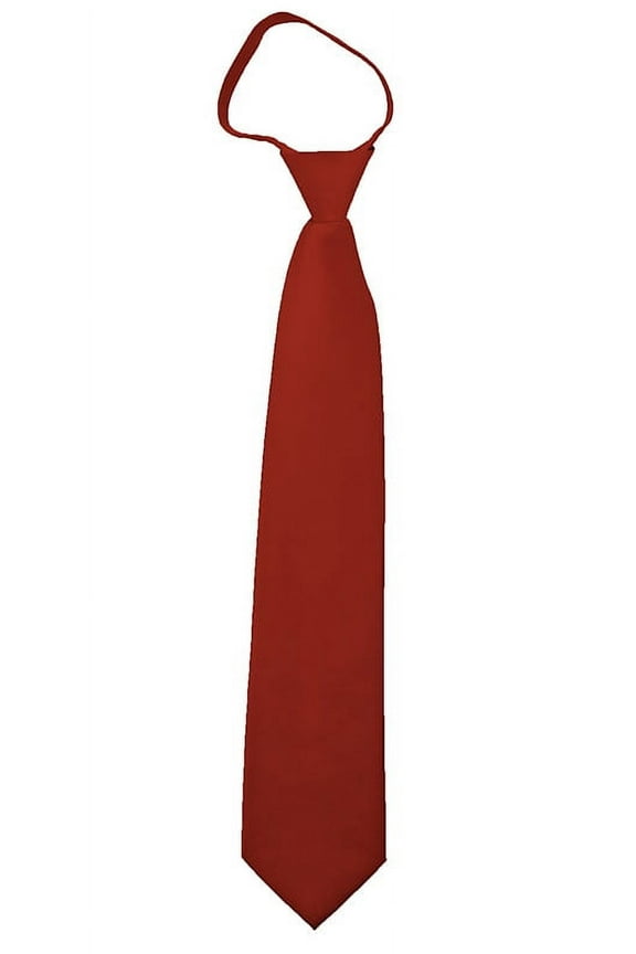 Solid Rust Men's 17" Zipper Tie