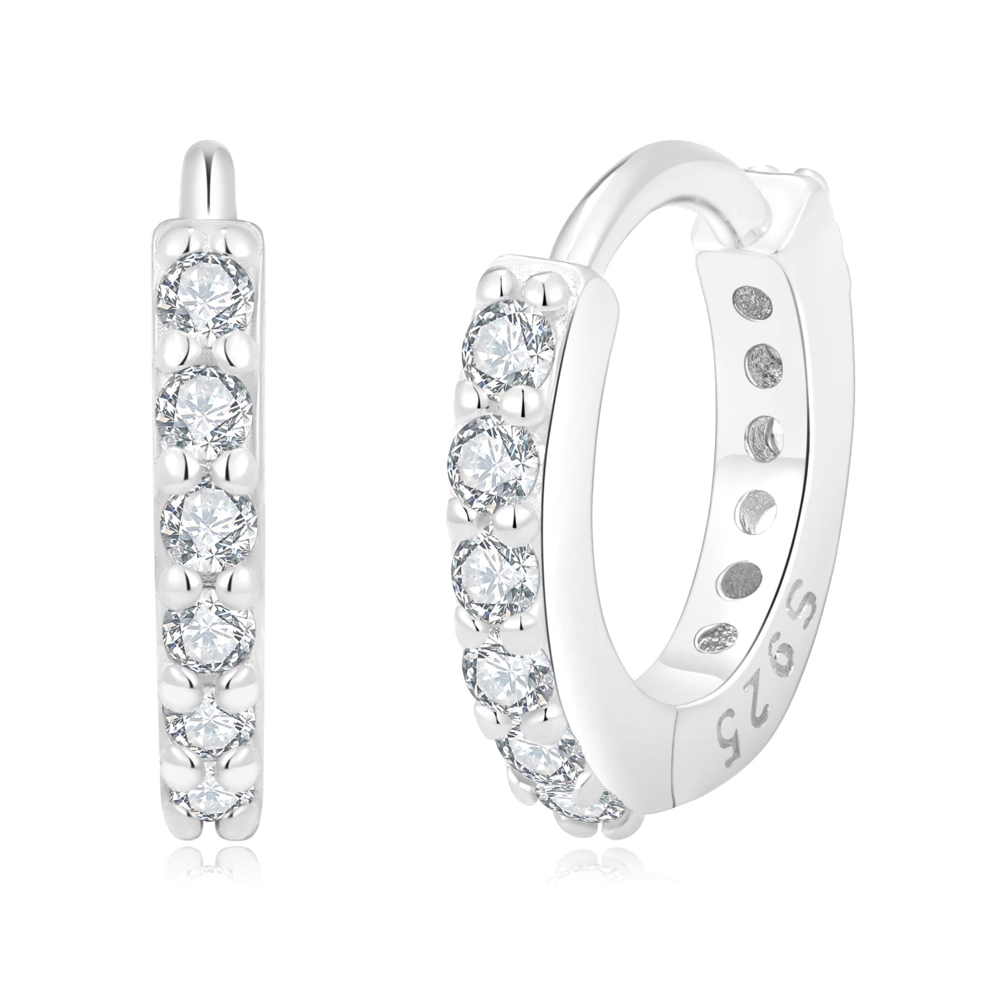 RYSKYJEWELRY Huggie Silver Earrings, 925 Sterling Silver, 1 Pair