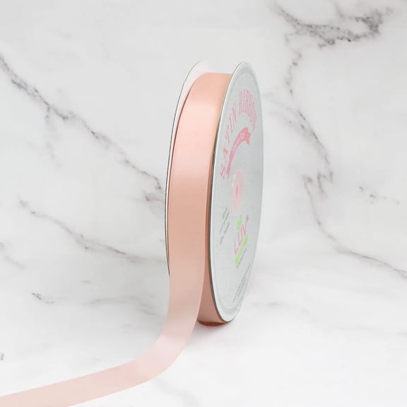 Solid Satin Ribbon – 7/8" x 100 Yards, Light Peach
