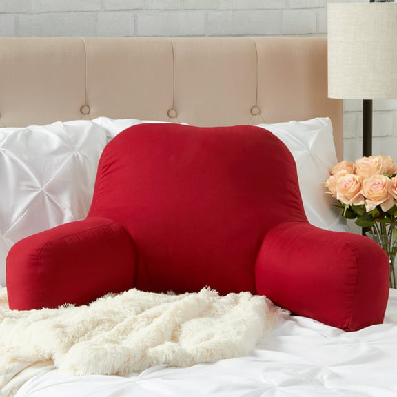 Solid Scarlet Red Cotton Duck Bed Rest Pillow