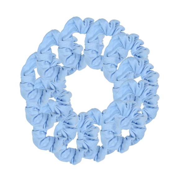 Motique Accessories 12 Pack Solid Hair Ties Scrunchies (Light Blue)