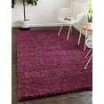 thumbnail image 1 of Solid Shag Collection Area Rug (5' 3" x 8' Rectangle, Eggplant Purple), 1 of 7