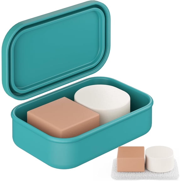 Solid Shampoo Bar Holder, Large Leakproof Travel Soap Case, Silicone Soap Box with Draining Layer, Enhanced Soap Container, Suitable for Camping, Gym, Bathroom, Outdoor Essentials, Green