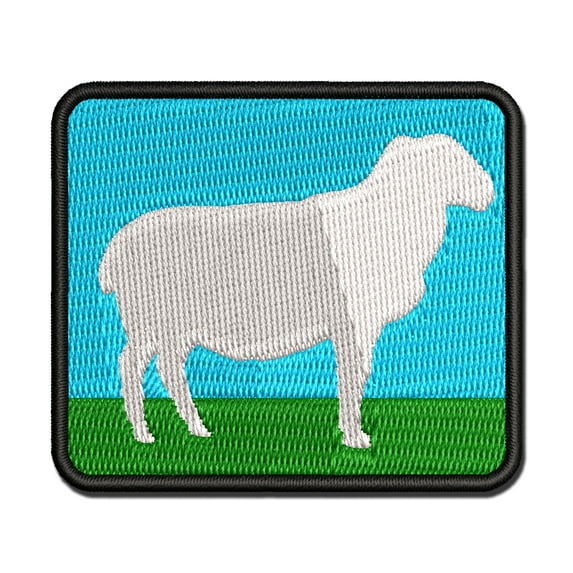 Solid Sheep Farm Animal Applique Multi-Color Embroidered Hook & Loop Patch - 3 Inch Medium