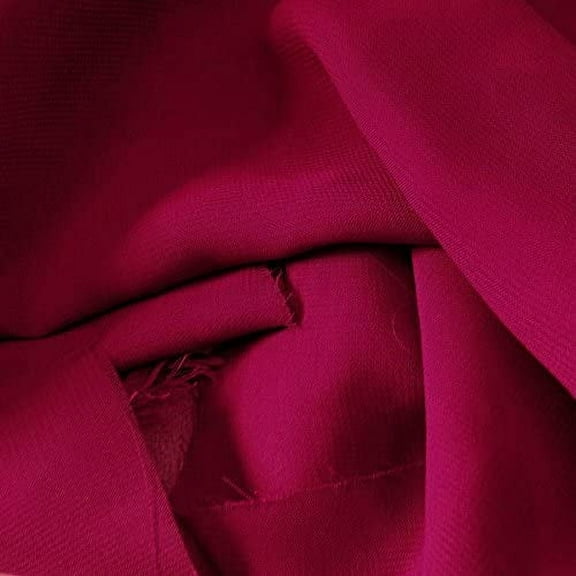 Solid Sheer Chiffon Fabric Polyester Dress 58 Inch Wide- Fabric by The Yard (F.E.) (1 Yard, Magenta)