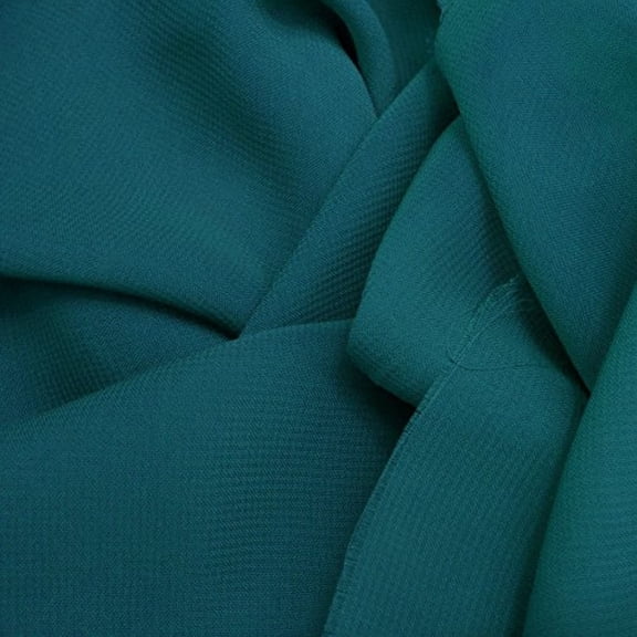 Solid Sheer Chiffon Fabric Polyester Dress 58 Inch Wide- Fabric by The Yard (F.E.) (1 Yard, Teal)