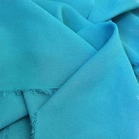 Solid Sheer Chiffon Fabric Polyester Dress 58 Inch Wide- Fabric by The Yard (F.E.) (1 Yard, Turquoise)