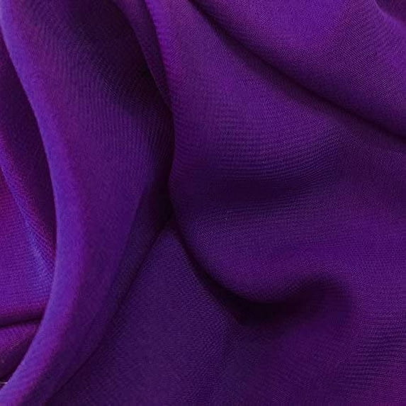 Solid Sheer Chiffon Fabric Polyester Dress 58 Inch Wide- Fabric by The Yard (F.E.) (10 Yard, Purple)