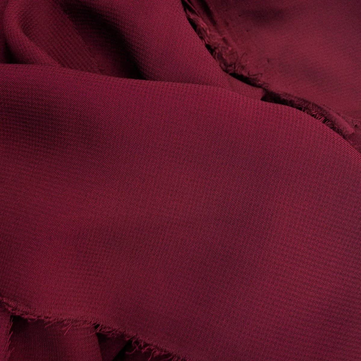 Solid Sheer Chiffon Fabric Polyester Dress 58 Inch Wide- Fabric by The Yard (F.E.) (25 Yard, Burgundy)