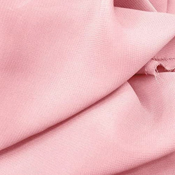 Solid Sheer Chiffon Fabric Polyester Dress 58 Inch Wide- Fabric by The Yard (F.E.) (25 Yard, Pink)
