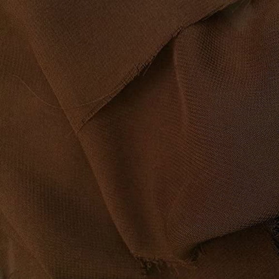 Solid Sheer Chiffon Fabric Polyester Dress 58 Inch Wide- Fabric by The Yard (F.E.) (5 Yard, Brown)