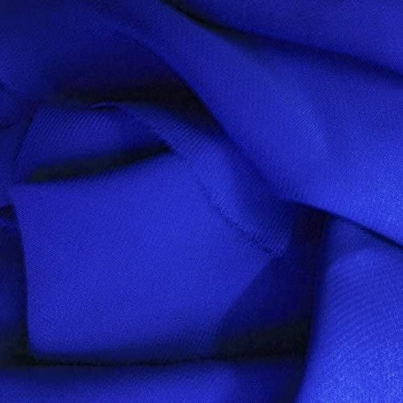 Solid Sheer Chiffon Fabric Polyester Dress 58 Inch Wide- Fabric by The Yard (F.E.) (5 Yard, Royal Blue)