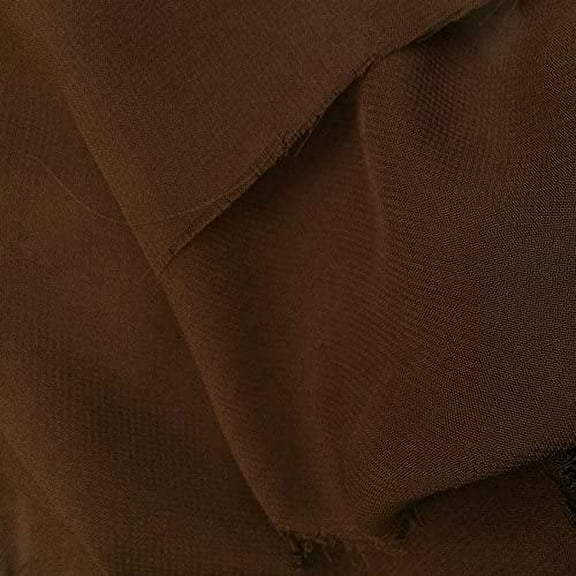 Solid Sheer Chiffon Fabric Polyester Dress 58 Inch Wide- Fabric by The Yard (F.E.) (50 Yard, Brown)