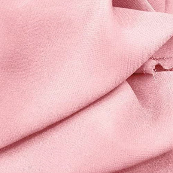 Solid Sheer Chiffon Fabric Polyester Dress 58 Inch Wide- Fabric by The Yard (F.E.) (50 Yard, Pink)