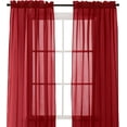 thumbnail image 1 of Solid Sheer Window Drapes, (Set of 2) Multipurpose Sheer Curtains, 40 X 84, Burgundy, 1 of 5