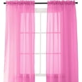 thumbnail image 1 of Solid Sheer Window Drapes, (Set of 2) Multipurpose Sheer Curtains, 40 X 84, Hot Pink, 1 of 5