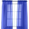 thumbnail image 1 of Solid Sheer Window Drapes, (Set of 2) Multipurpose Sheer Curtains, 40 X 84, Neon Blue, 1 of 5