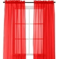 thumbnail image 1 of Solid Sheer Window Drapes, (Set of 2) Multipurpose Sheer Curtains, 60 X 84, Red, 1 of 5