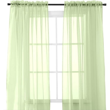 Mocassi (2-Piece) Multipurpose Solid Colored Drapes, Semi-Sheer Window Curtains with 2 inch Rod Pocket, 60 X 84 inches, Sage