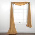 thumbnail image 1 of Decotex Modern Gold Solid Print Rod Pocket Sheer Kitchen Window Scarves, 37” x 216”, 1 of 1