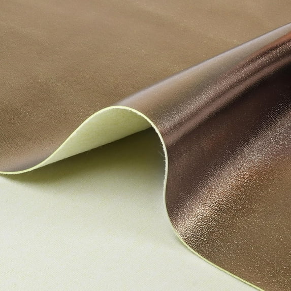 Solid Shiny Metallic Leather, Glitter PU Leather Fabric, Soft Smooth for DIY Craft Furniture Protection Sofa Pillows Headboards & Ottomans Bronze Gold