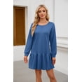 thumbnail image 1 of Solid Short Cute Dress (XL, DeepLakeBlue), 1 of 12