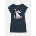 thumbnail image 1 of Solid Short Sleeve Dress with (Bunny) Graphic - Grey, 1 of 6