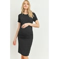 thumbnail image 1 of Solid Short Sleeve T-Shirt Bodycon Maternity Midi Dress, 1 of 3